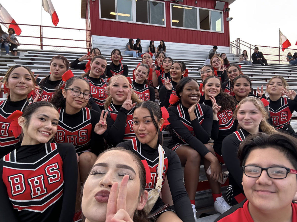 The Bremen Poms Team waits to perform for their first time on Friday, Aug. 25 at a JV Football Scrimmage Game!