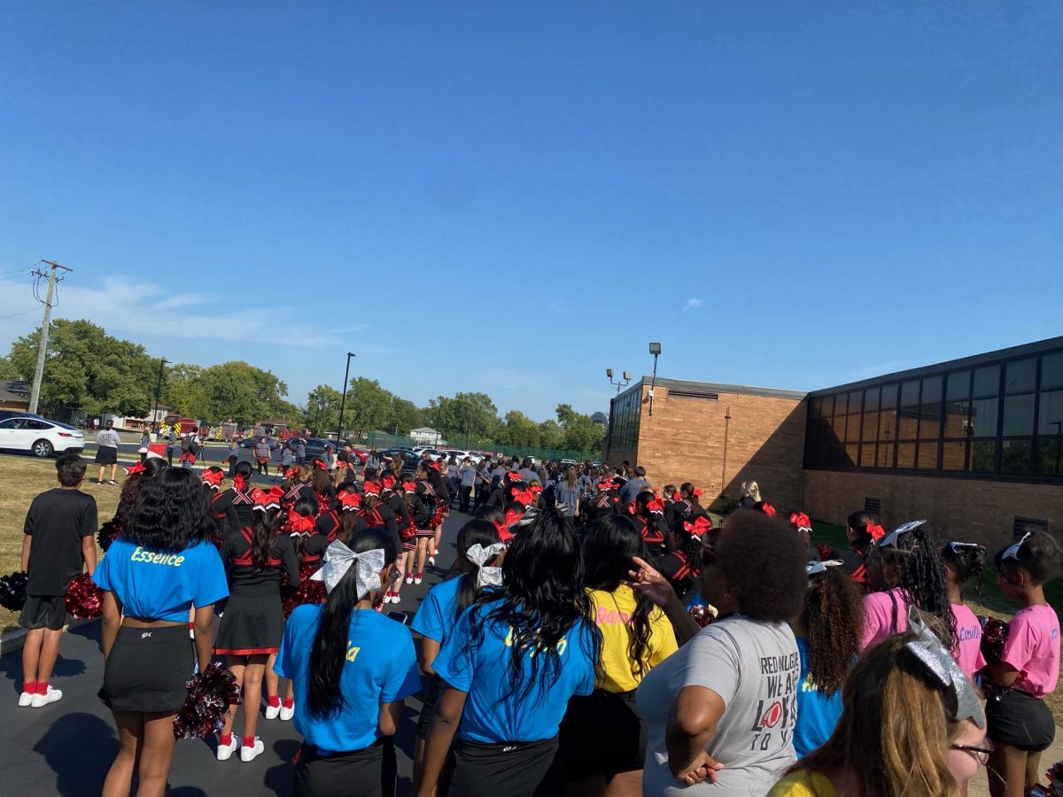 The Bremen cheer and poms teams prepare to step off for the Homecoming Parade on Sept. 13.