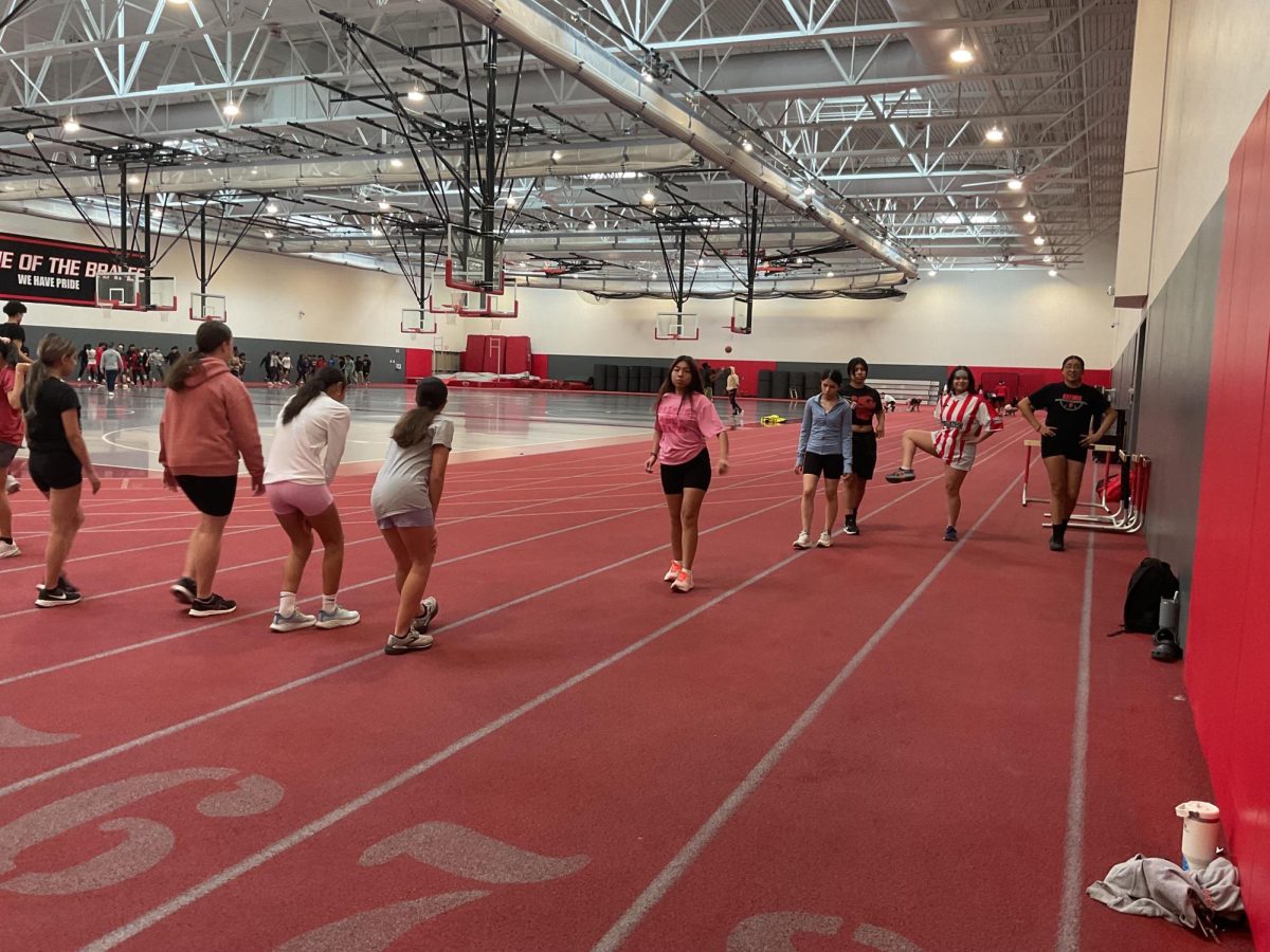 Track athletes prepare for the upcoming season on February 25th in the field house at BHS.