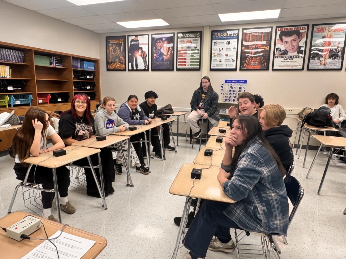 The Bremen Scholastic Bowl team practices Dec.9 for their upcoming competition at Shepard High School. Scholastic Bowl practice includes a variety trivia from literature and math to science and music.