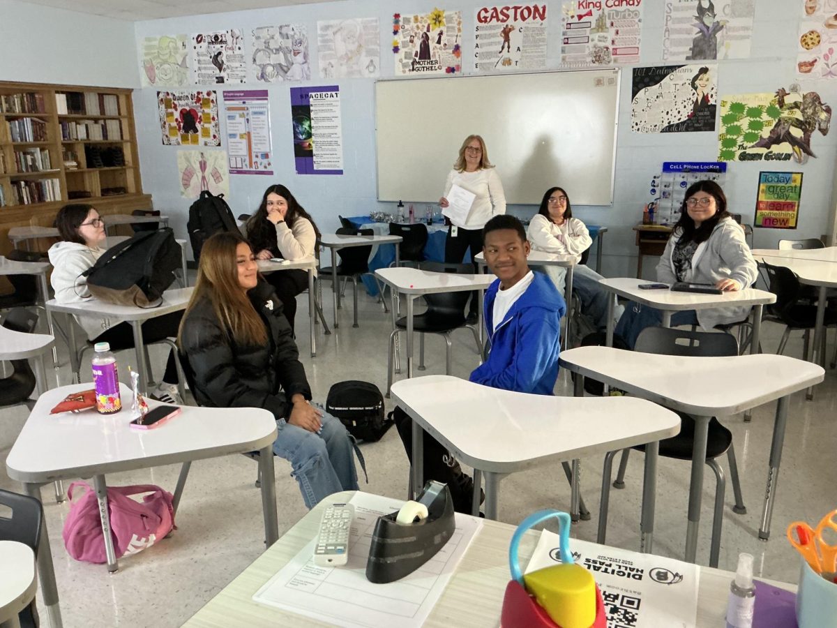 Members of the ecology club plan for their Valentines Day sale which will be held on Feb. 13. They will be selling love through flowers: $2 each or 3 for $5 to send to your special someone.